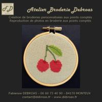 Tambours 80 mm cerises toile verte signature